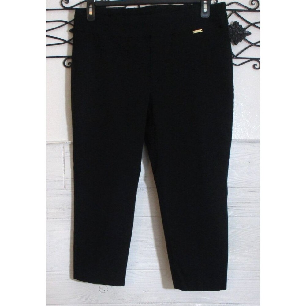 I.N.C. International Concept Women's Capri Pants Size 14 Black Elastic Waist